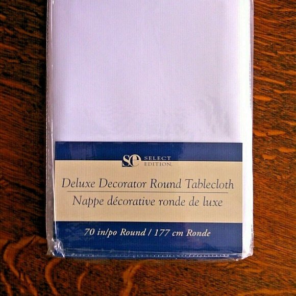 White Tablecloth Size 70'' Round Table Cover Linen New Dinner Lunch Parties - Picture 1 of 16